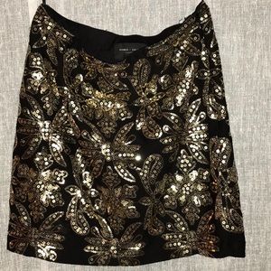 Gold and Black Sequin Miniskirt